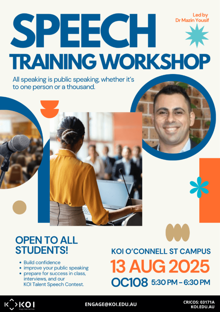 KOI Speech Training Workshop with Dr Mazin Yousif event photo 1